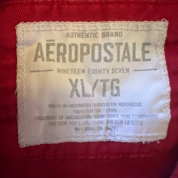 Aeropostale A87 Mens Red Long Sleeve Graphic Tee XL 100% Cotton NYC Ath Dept - Picture 5 of 7